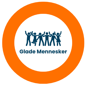 Dette billede viser en model for glade mennesker, hvor der står en flok mennesker, som hopper og er glade. Under står der glade mennesker.